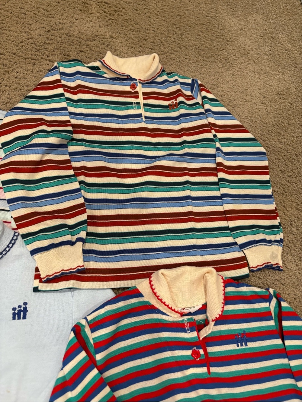 Vintage 1980s Health-Tex Girls Striped Long Sleeve Toddler Tops Size 6X USA - Picture 4 of 16